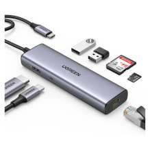 Ugreen USB-C to 2*USB3.0+HDMI+RJ 45+SDTF+PD port Hub Ugreen USB-C to 2*USB3.0+HDMI+RJ 45+SDTF+PD port Hub