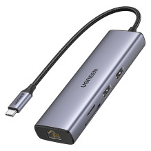 Ugreen USB-C to 2*USB3.0+HDMI+RJ 45+SDTF+PD port Hub Ugreen USB-C to 2*USB3.0+HDMI+RJ 45+SDTF+PD port Hub