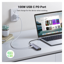Ugreen USB-C to 2*USB3.0+HDMI+RJ 45+SDTF+PD port Hub Ugreen USB-C to 2*USB3.0+HDMI+RJ 45+SDTF+PD port Hub