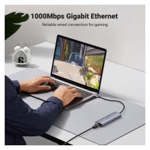 Ugreen USB-C to 2*USB3.0+HDMI+RJ 45+SDTF+PD port Hub Ugreen USB-C to 2*USB3.0+HDMI+RJ 45+SDTF+PD port Hub