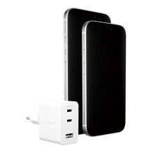 PanzerGlass empower™ by ® Turbo 70W Charger incl. 2 x USB-C + USB-A, EU Plug, Silver White