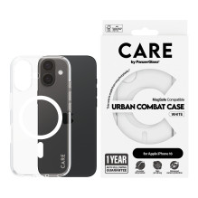 PanzerGlass CARE™ by ® Urban Combat Case Transparent w. White MagSafe iPhone 16 mobile phone case PanzerGlass CARE™ by ® Urban Combat Case Transparent w. White MagSafe iPhone 16 mobile phone case