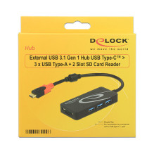 DeLOCK šakotuvas USB 3.0 USB Type-C 3 prievadų išorinis DeLOCK šakotuvas USB 3.0 USB Type-C 3 prievadų išorinis