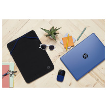 HP apsauginis dvipusis 15,6 colio juodas / mėlynas nešiojamojo kompiuterio dėklas