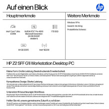 HP Z2 SFF G1i CU9-285K / 64GB / 1TB SSD / RTXPro4000 / W11Pro