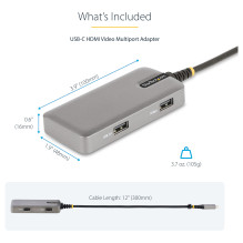 „StarTech.com 104B-USBC-MULTIPORT“ nešiojamųjų kompiuterių dokas / prievadų replikatorius