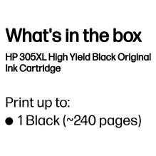 HP 305XL High Yield Black Original ink cartridge HP 305XL High Yield Black Original ink cartridge