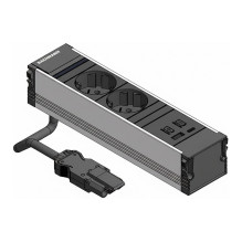 BACHMANN CONI 2x Schuko lizdas 1x USB A / C 22W juodas