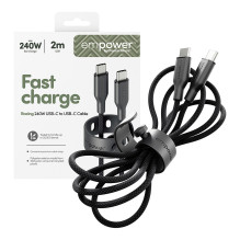 PanzerGlass empower™ by ® Racing 240W USB-C to USB-C Cable, USB 2.0, 2M, Space Black USB cable PanzerGlass empower™ by ® Racing 240W USB-C to USB-C Cable, USB 2.0, 2M, Space Black USB cable