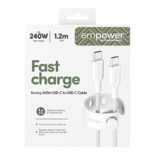 „PanzerGlass empower™ by ® Racing“ 240 W USB-C–USB-C laidas, USB 2.0, 1,2 m, sidabriškai baltas USB laidas „PanzerGlass empower™ by ® Racing“ 240 W USB-C–USB-C laidas, USB 2.0, 1,2 m, sidabriškai baltas USB laidas