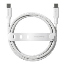 PanzerGlass empower™ by ® Racing 240W USB-C to USB-C Cable, USB 2.0, 1.2M, Silver White USB cable