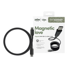 PanzerGlass empower™ by ® Magnetic 240W USB-C to USB-C Cable, USB 2.0, 1.5M, Space Black USB cable PanzerGlass empower™ by ® Magnetic 240W USB-C to USB-C Cable, USB 2.0, 1.5M, Space Black USB cable