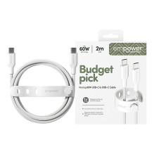 „PanzerGlass empower™ by ® Racing“ 60 W USB-C–USB-C laidas, USB 2.0, 2 m, sidabriškai baltas USB laidas