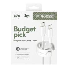 PanzerGlass empower™ by ® Racing 60W USB-C to USB-C Cable, USB 2.0, 2M, Silver White USB cable PanzerGlass empower™ by ® Racing 60W USB-C to USB-C Cable, USB 2.0, 2M, Silver White USB cable