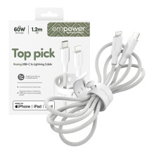 PanzerGlass empower™ by ® Racing 60W USB-C to Lightning Cable, USB 2.0, 1.2M, Silver White USB cable PanzerGlass empower™ by ® Racing 60W USB-C to Lightning Cable, USB 2.0, 1.2M, Silver White USB cable