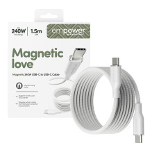 PanzerGlass empower™ by ® Magnetic 240W USB-C to USB-C Cable, USB 2.0, 1.5M, Silver White USB cable PanzerGlass empower™ by ® Magnetic 240W USB-C to USB-C Cable, USB 2.0, 1.5M, Silver White USB cable