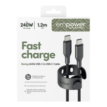 PanzerGlass empower™ by ® Racing 240W USB-C to USB-C Cable, USB 2.0, 1.2M, Space Black USB cable