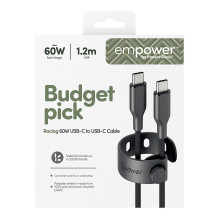 PanzerGlass empower™ by ® Racing 60W USB-C to USB-C Cable, USB 2.0, 1.2M, Space Black USB cable