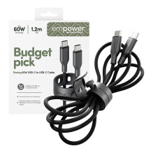 PanzerGlass empower™ by ® Racing 60W USB-C to USB-C Cable, USB 2.0, 1.2M, Space Black USB cable