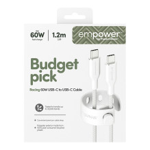 „PanzerGlass empower™ by ® Racing“ 60 W USB-C–USB-C laidas, USB 2.0, 1,2 m, sidabriškai baltas USB laidas „PanzerGlass empower™ by ® Racing“ 60 W USB-C–USB-C laidas, USB 2.0, 1,2 m, sidabriškai baltas USB laidas