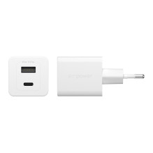 „PanzerGlass empower™ by ® Turbo“ 35 W įkroviklis su USB-C + USB-A, ES kištukas, sidabriškai baltas