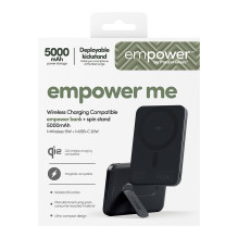 „PanzerGlass empower™“ iš „® empower™“ banko su sukimo stovu, 5000 mAh, kosminės juodos spalvos „PanzerGlass empower™“ iš „® empower™“ banko su sukimo stovu, 5000 mAh, kosminės juodos spalvos