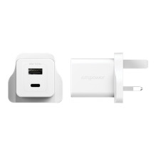 PanzerGlass empower™ by ® Turbo 35W Charger incl. USB-C + USB-A, UK Plug, Silver White