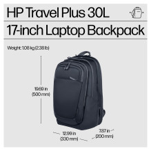 HP Travel Plus 30 litrų 17 colių nešiojamojo kompiuterio kuprinė HP Travel Plus 30 litrų 17 colių nešiojamojo kompiuterio kuprinė