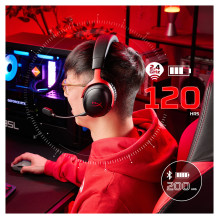 „HyperX Cloud III S“ belaidės juodos ir raudonos žaidimų ausinės