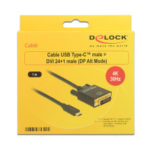 DeLOCK 1m, USB-C / DVI 24+1 USB graphics adapter DeLOCK 1m, USB-C / DVI 24+1 USB graphics adapter