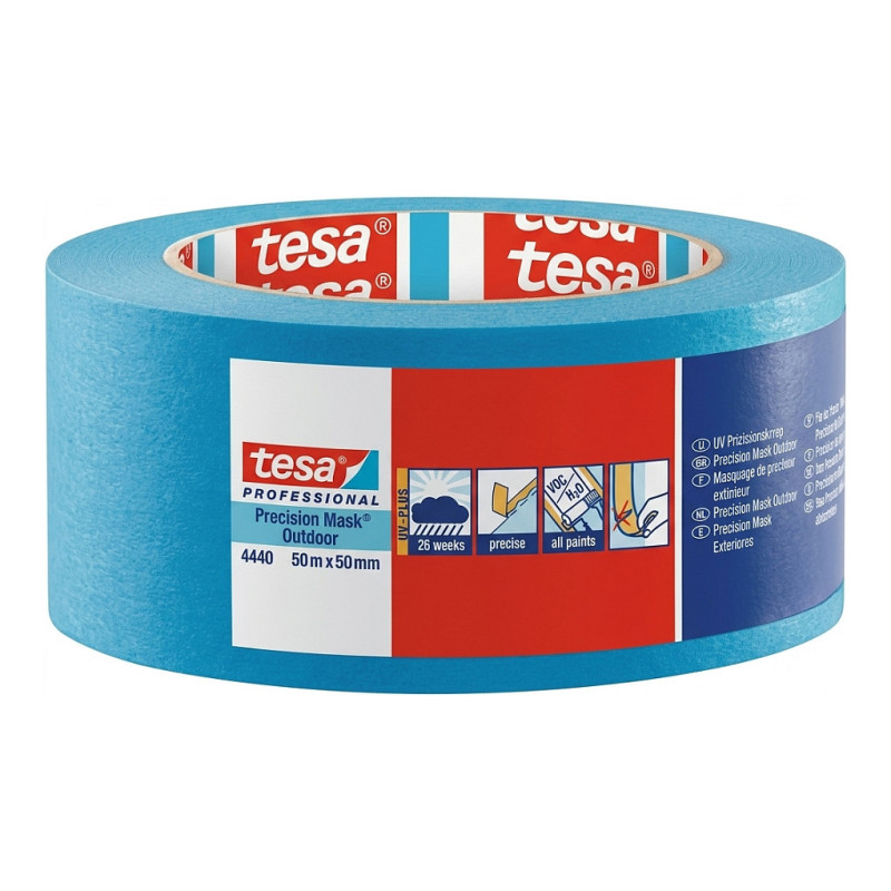 Tesa maskavimo juosta 50 m x 50 mm, preciziškai mėlyna, 04440