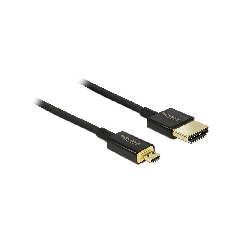 „DeLOCK“ HDMI-A / HDMI Micro-D, 1 m HDMI kabelis