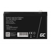 Green Cell AGM VRLA 12V 7.2Ah maintenance-free battery for the alarm system, cash register, toys