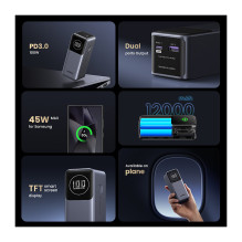 „Ugreen“ 12000mAh 100W greito įkrovimo išorinė baterija „Ugreen“ 12000mAh 100W greito įkrovimo išorinė baterija