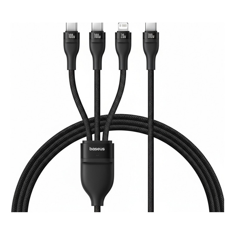 Baseus Rapid Series 3-in-1 USB-A 100W 1.5m, black
