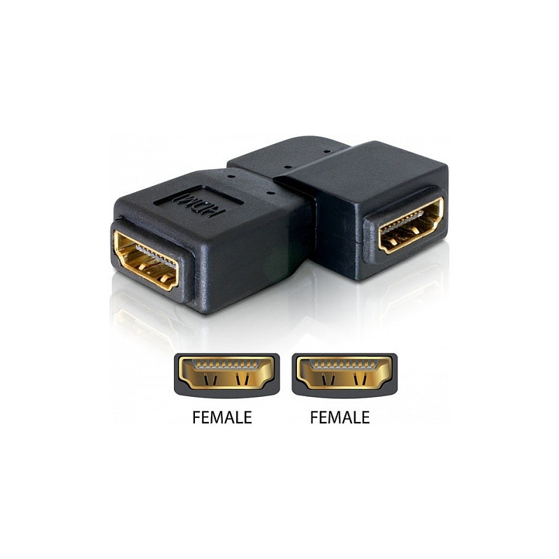 DeLOCK Adapter HDMI female HDMI female 90° left