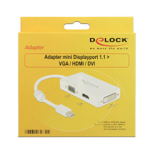 „DeLOCK“ 0,16 m „DisplayPort“ / VGA + HDMI + DVI laidas „DeLOCK“ 0,16 m „DisplayPort“ / VGA + HDMI + DVI laidas
