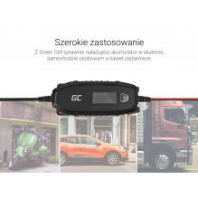 Green Cell Battery charger for AGM, Gel and Lead Acid 6V / 12V (4A)