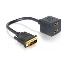 „DeLOCK“ adapteris DVI 25 kištukas, 2x HDMI lizdas