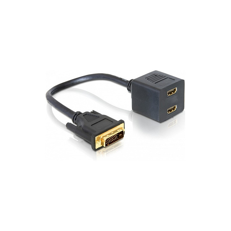 „DeLOCK“ adapteris DVI 25 kištukas, 2x HDMI lizdas