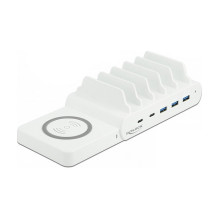 „DeLOCK“ USB ir belaidis įkroviklis, 2 x USB C tipo PD + 3 x USB A tipo, 110 W „DeLOCK“ USB ir belaidis įkroviklis, 2 x USB C tipo PD + 3 x USB A tipo, 110 W