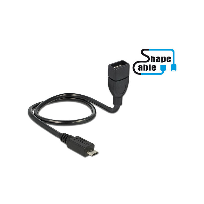 DeLOCK 0,5 m, USB 2.0 Micro-B / USB 2.0-A USB kabelis