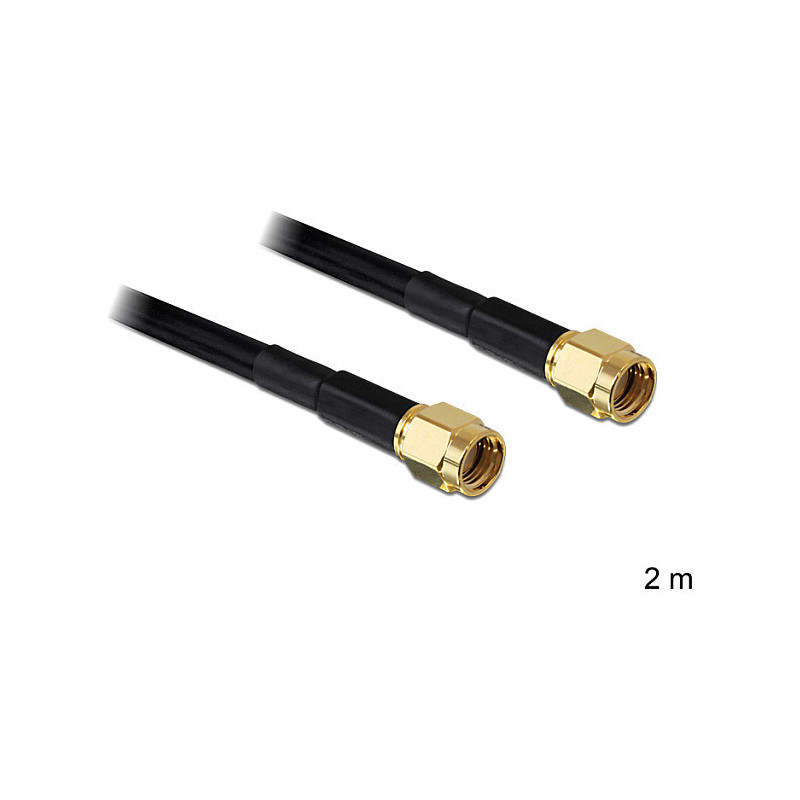 DeLOCK RP-SMA - RP-SMA, 2m bendraašis kabelis