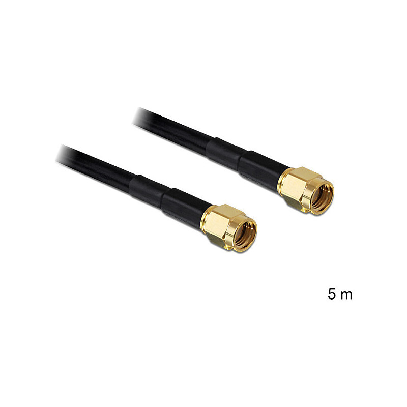 DeLOCK RP-SMA - RP-SMA, 5 m koaksialinis kabelis