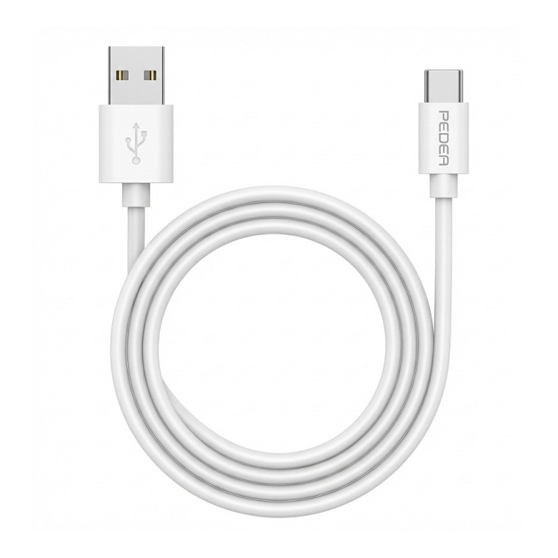 PEDEA greito įkrovimo ir duomenų perdavimo laidas USB-A / USB-C, 1 m, baltas
