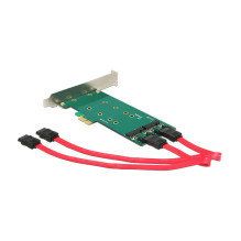 „DeLOCK“ 2x 67 kontaktų M.2 B tipo jungties plokštės – 2x SATA 7 kontaktų sąsajos plokštės / adapteris „DeLOCK“ 2x 67 kontaktų M.2 B tipo jungties plokštės – 2x SATA 7 kontaktų sąsajos plokštės / adapteris