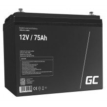 Green Cell AGM VRLA 12V 75Ah maintenance-free battery for camper, photovoltaics, solar panels, boats