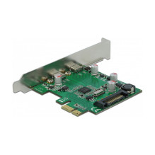 DeLOCK PCI Express x1 Card to 2 x external SuperSpeed USB (USB 3.2 Gen 1) USB Type-C™ female interface cards / adapter