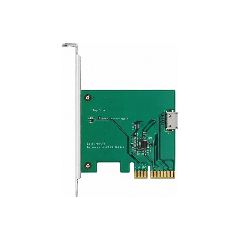 PCI Express x4 kortelės jungtis su 1 išoriniu OCuLink SFF-8612 – žemo profilio formatu