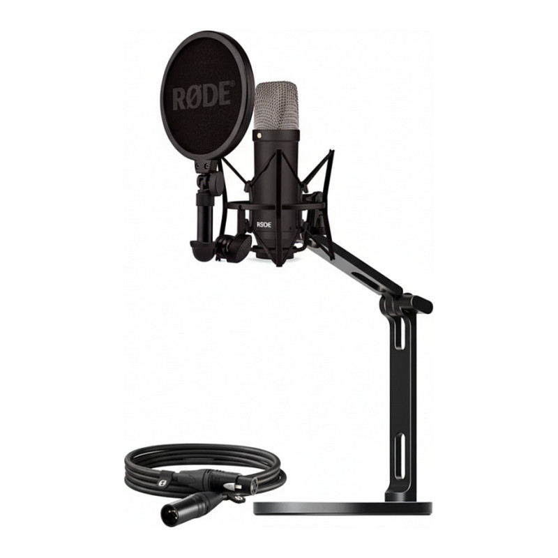 Rode Microphones NT1 Signature +XLR cable+Desktop Studio Arm (black, bundle)